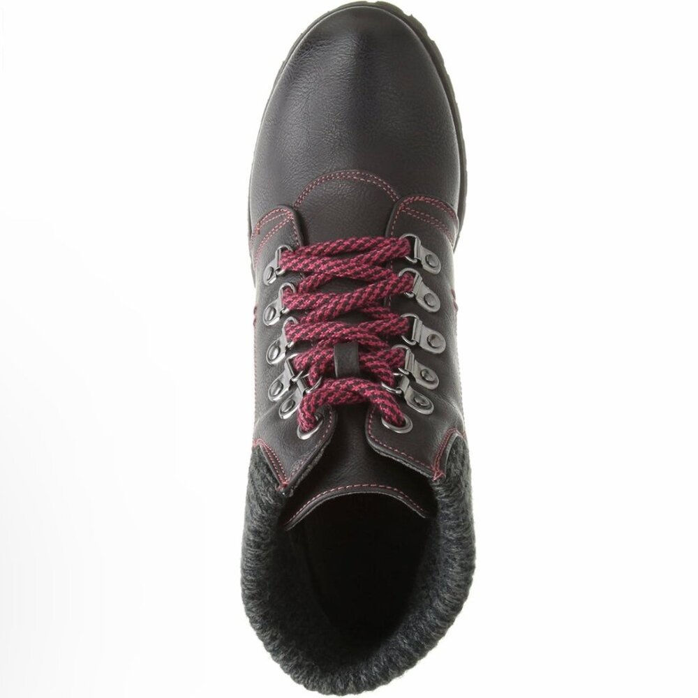 DIRTY LAUNDRY TREBLE Women's Cozy Lace-Up Hiker Booties Burnished Black Size 8 - Picture 6 of 9